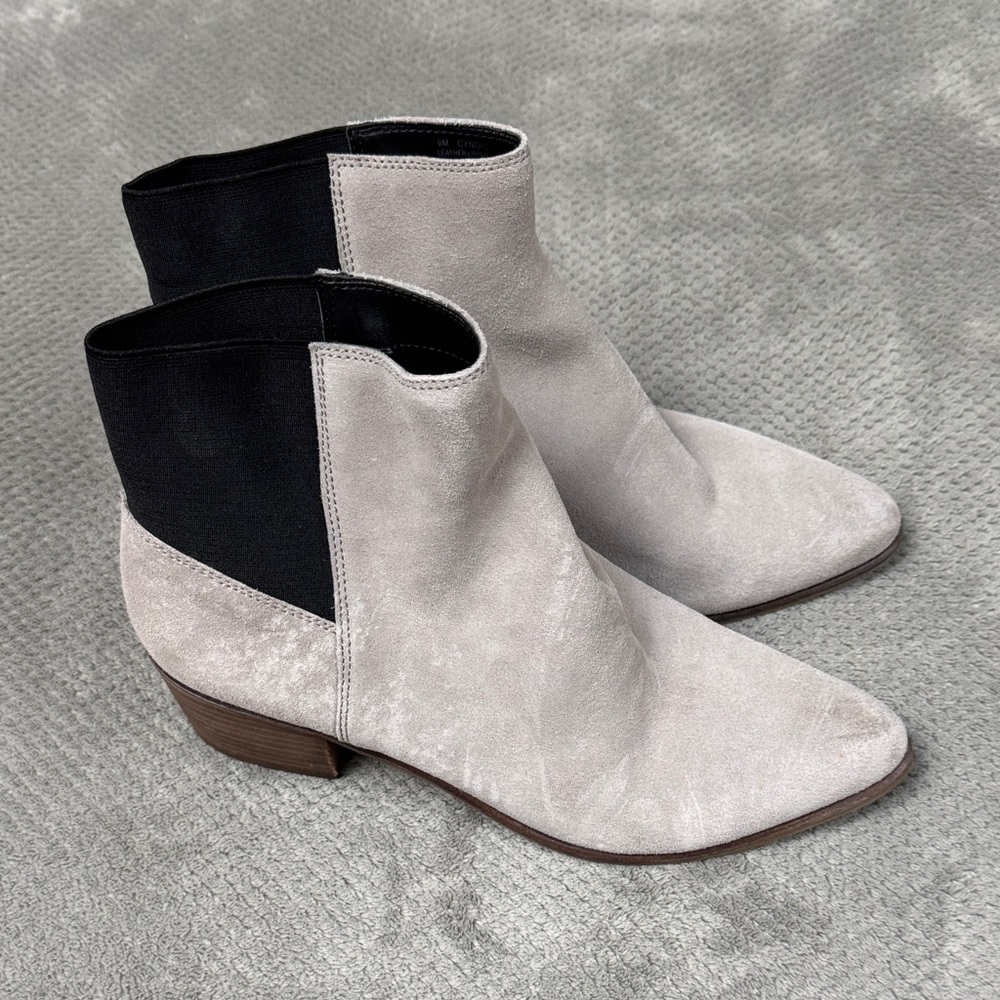 Dolce Vita Two-Tone Ankle Boots - Black and Gray